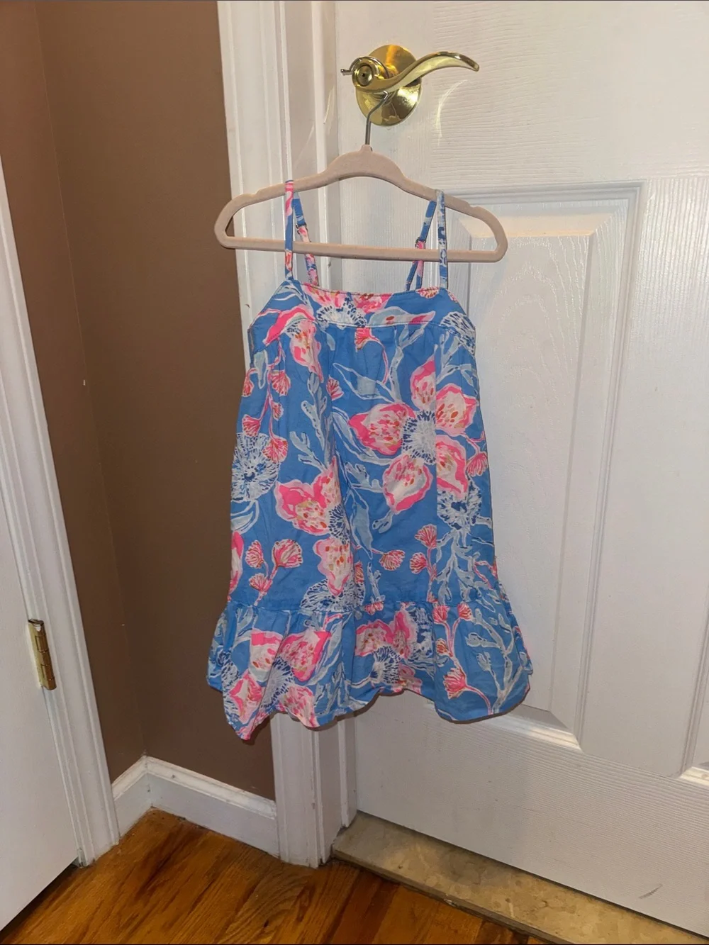 Lilly Pulitzer Blue Dress with Pink Floral Print